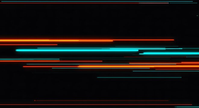 Abstract Neon Light Streaks on Black Background for Adobe Stock