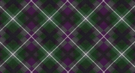 Dark Green and Purple Tartan Plaid Seamless Pattern for Adobe Stock