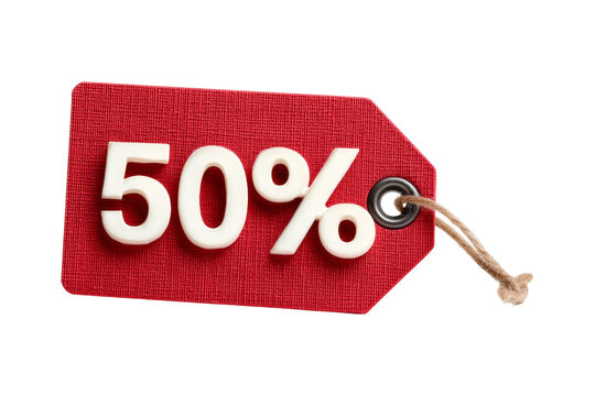 Discount tag showing 50% off sale price