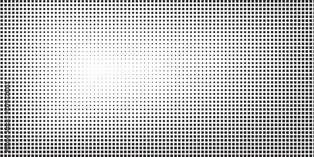 Fototapete Pixel mosaic. Pixelated pattern, dispersion grayscale background. Business art gradient, square flying. Halftone matrix, blocks falling recent vector texture