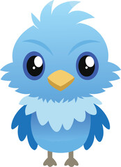Fototapeta premium Baby Blue Bird Cartoon Vector