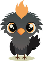 Obraz premium Black Orange Bird with Cute Eyes Vector
