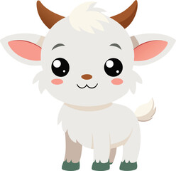 Baby Goat Cartoon with Horns