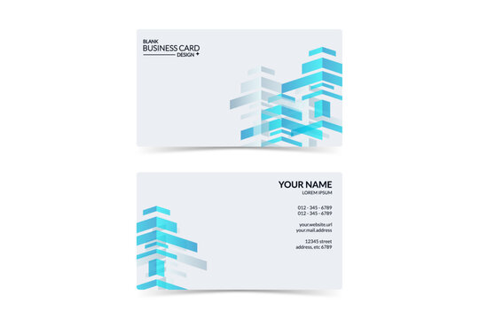 blank business card design template with abstract construction artwork