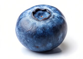 Fresh organic blueberry isolated on white background with subtle texture and slight ripening effect