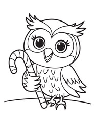 Cute kawaii Christmas Coloring Pages For Kids, Christmas illustration, Vectors line art, printable coloring pages, Christmas elements, winter, Christmas holiday