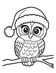 Cute kawaii Christmas Coloring Pages For Kids, Christmas illustration, Vectors line art, printable coloring pages, Christmas elements, winter, Christmas holiday