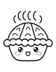 Obraz premium Cute kawaii Christmas Coloring Pages For Kids, Christmas illustration, Vectors line art, printable coloring pages, Christmas elements, winter, Christmas holiday