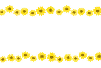Obraz premium 夏カワイイ・ひまわりの装飾フレーム素材イラスト