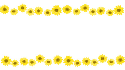 Obraz premium 夏カワイイ・ひまわりの装飾フレーム素材イラスト
