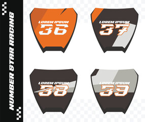 racing number, motorcycle star number, motorcycle decal