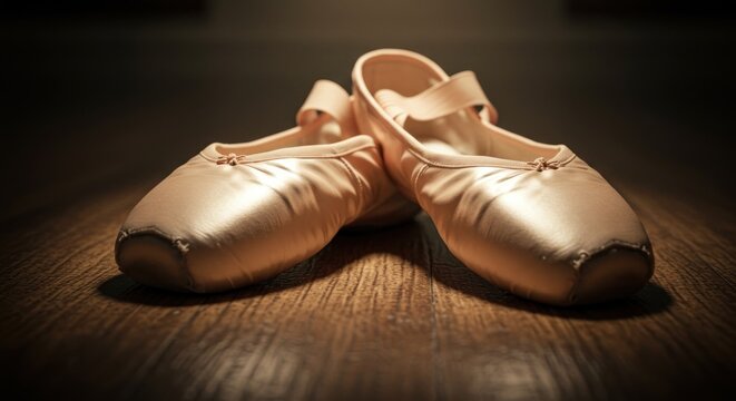 Illuminated pointe shoes capture the essence of dance precision and artistic pursuit