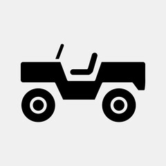 Icon military vehicle. Military and war elements. Icon in glyph style.