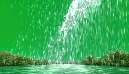 Waterfalls green screen