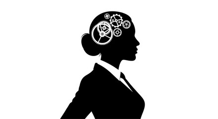 International women's equality day: female leadership, gears, and mindset illustration