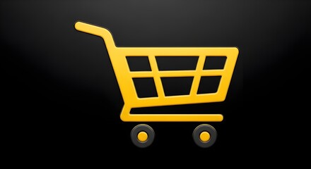 shopping cart on black