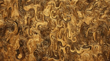 Abstract swirling pattern in shades of brown and gold, resembling flowing liquid or marble texture.  The image is richly textured and features a dynamic, organic composition