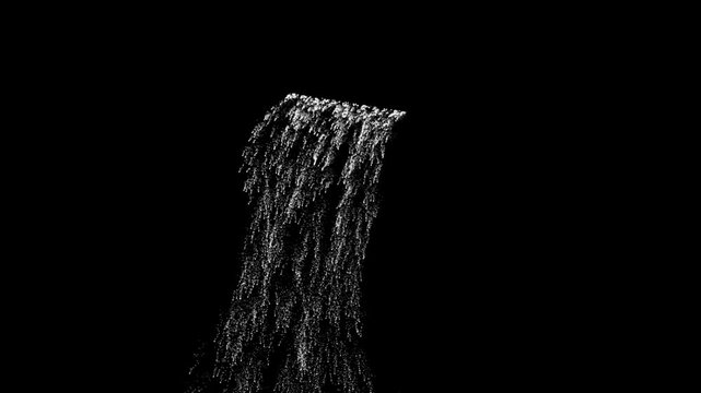 Seamless Tropical Waterfall for Chroma Key - 4K Alpha Channel. Realistic Waterfall with Transparency Mask. 4K Green Screen Waterfall Loop - ProRes 4444