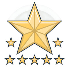 Obraz premium Five yellow stars rating system icon image