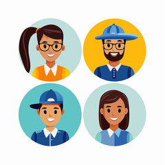 Cheerful people avatars showcasing diverse characters and expressions