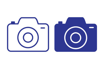 Camera icon set. photo camera in flat style symbol. photography camera line art signs, vector illustration. snapshot icon in filled, thin line, outline and stroke style for apps and website. EPS 10