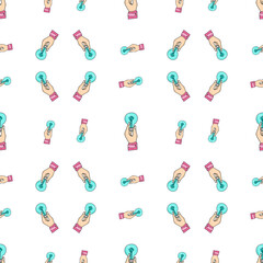 seamless pattern with lamp in hand 