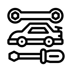 wrench line icon