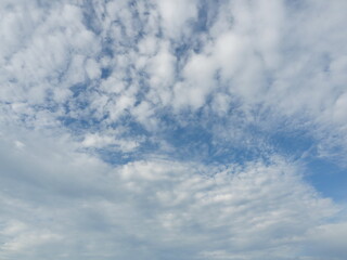 Cumulus cloud on beautiful blue sky in day light , Fluffy clouds formations at tropical zone