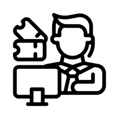 support ticket line icon