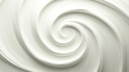 Vanilla swirl on neutral grey with diagonal lighting, empty center for promo