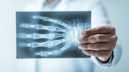 Doctor holding an x-ray of a hand