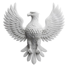 Obraz premium Majestic White Eagle Sculpture with Intricate Feather Detail and Powerful Stance.