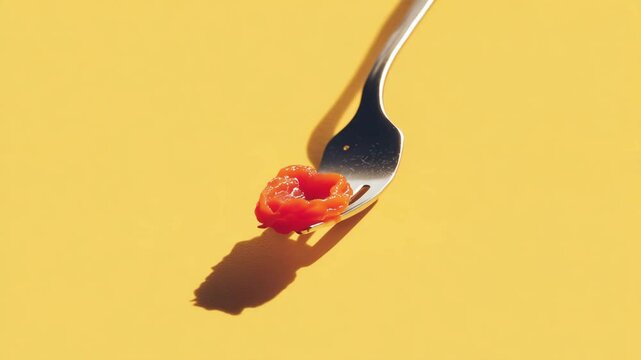 tomato sauce on fork