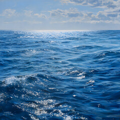 Fototapeta premium Eternal Blue: The Infinite Serenity and Power of the Vast Ocean Landscape