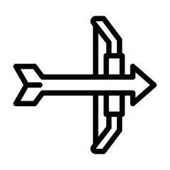 archery. This is a vector single icon with a line style. Suitable for any purpose, such as website design, mobile app design, logo design, pattern design, etc.
