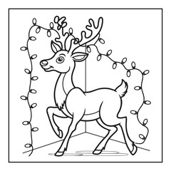 Christmas Coloring Book Pages, Kids, Adults, Teens, Black and white Drawing, Line Art, Vector Illustration, bold and easy, Coloring book, Coloring Pages, Printable Designs