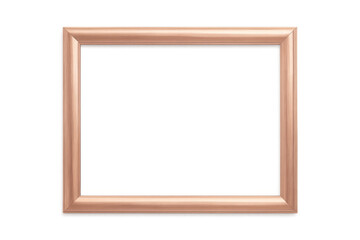 Rose gold picture frame with transparent backdrop, displaying creative content against minimalist design