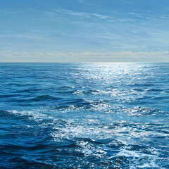 Fototapeta premium Eternal Blue: The Infinite Serenity and Power of the Vast Ocean Landscape