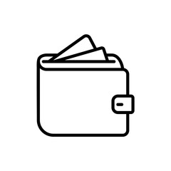 Wallet icon, vector illustration. Fill design style. Money icon. Wealth symbol. Currency or shopping sign. Retail. Purse.