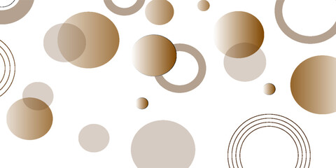brown and white ircle banner background.