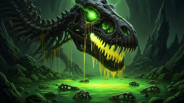 Mystical Reptile with Bright Luminous Scales