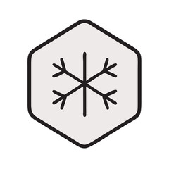 Minimalistic snowflake design on a white background, perfect for winter-themed graphics and decor