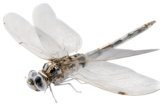 Close up of a white dragonfly with intricate details. - Powered by Adobe
