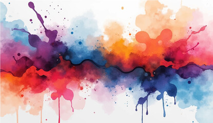 Colorful abstract watercolor background with paint splashes and artistic texture
