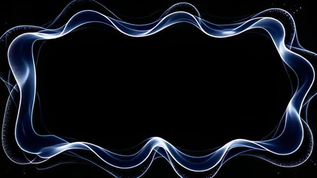 Digital glitch Border Frame pulsing in wave patterns pulses steadily, enveloped by ethereal glimmers of light that expand and retract, creating a dynamic aura of luminescence which