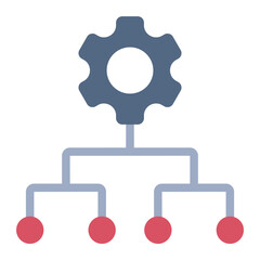 gear workflow flat icon for project process structure setup