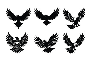 Black eagles spread wings bird birds