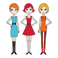 Three stylish fashion girls confidently showcase trendy outfits, each with unique flair—chic, edgy, and elegant—capturing the essence of modern, vibrant street style.
