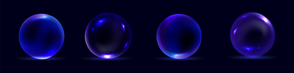 Sphere shield abstract energy protection spheres. Force field globe shell. Dome barrier technology vector set.