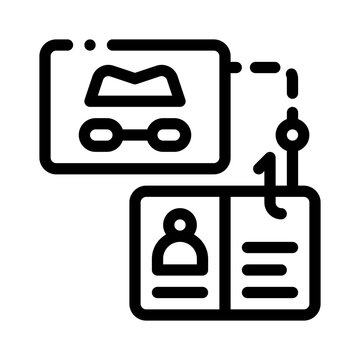 black phishing icon with id card clip art preview